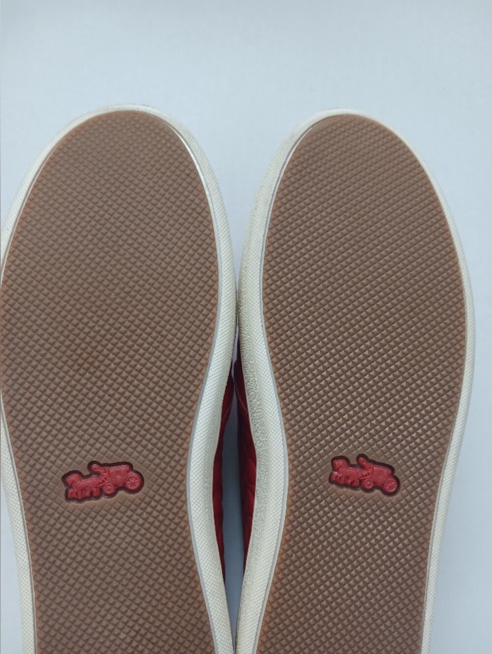 Coach FG2118 Red Leather Slip-On Comfort Shoes Sneaker Women's Size 7B EU37.5 - Picture 9 of 16